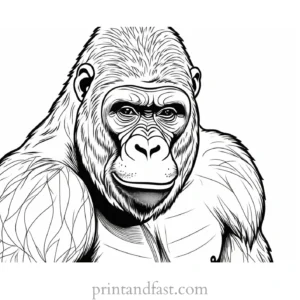 creative Gorilla Coloring Page