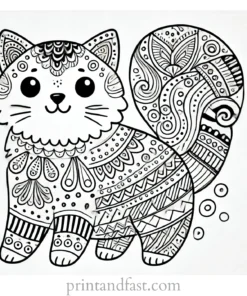 creative cat coloring page