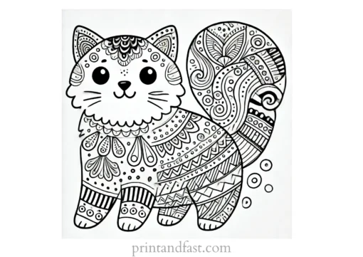 creative cat coloring page