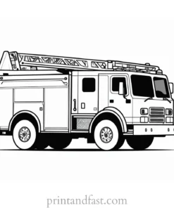 creative fire truck coloring page