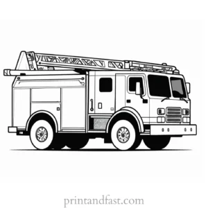 creative fire truck coloring page