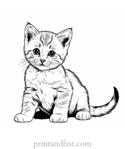 creative kitten coloring page