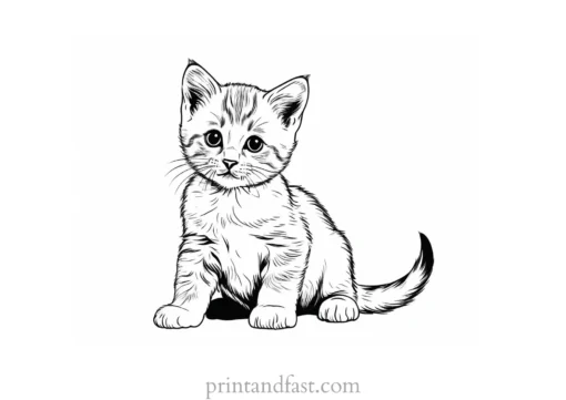 creative kitten coloring page