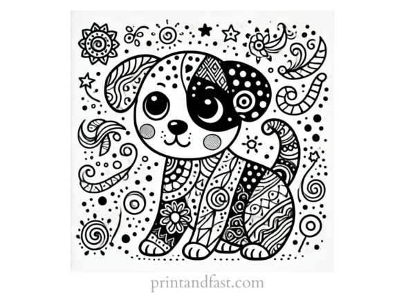 creative puppy coloring page