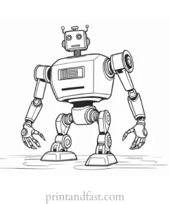 creative robot coloring page