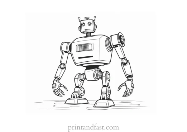 creative robot coloring page