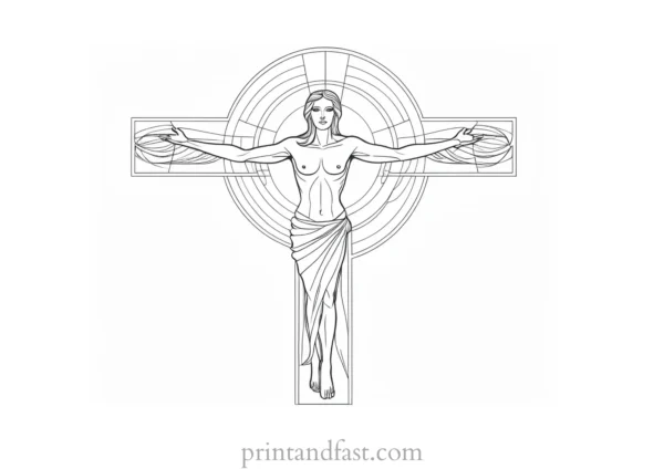 cross coloring page