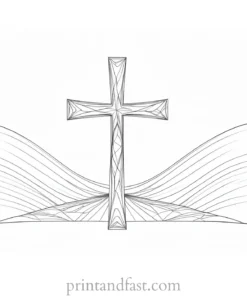 cross coloring page detailed