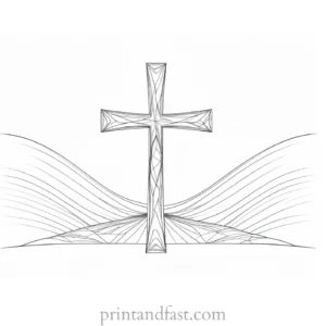 cross coloring page detailed