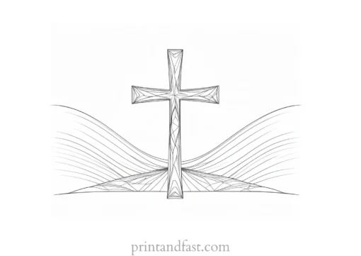 cross coloring page detailed