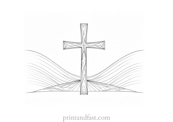 cross coloring page detailed