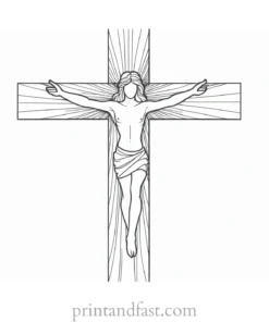 cross coloring page easy