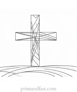 cross coloring page for Christmas