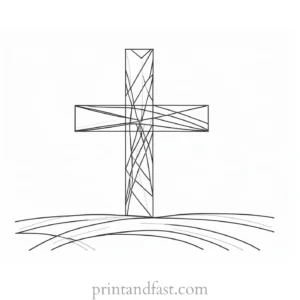 cross coloring page for Christmas