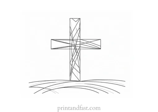 cross coloring page for Christmas