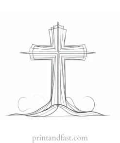 cross coloring page for Lent