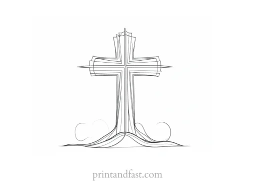 cross coloring page for Lent