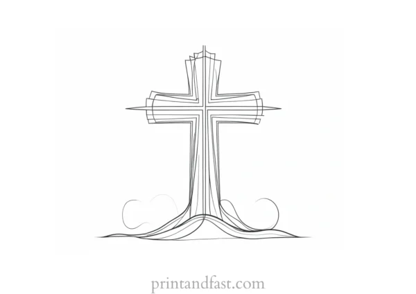 cross coloring page for Lent