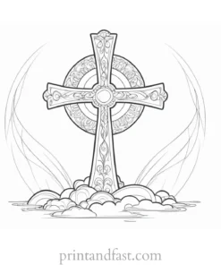 cross coloring page for older children