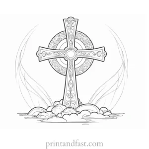 cross coloring page for older children