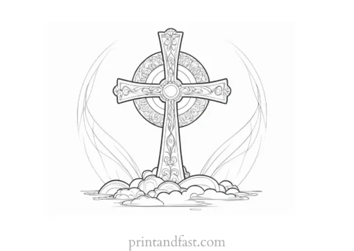 cross coloring page for older children