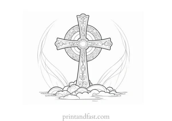 cross coloring page for older children