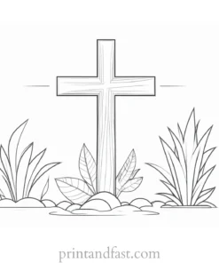 cross coloring page for preschoolers