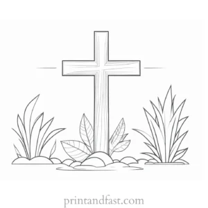 cross coloring page for preschoolers