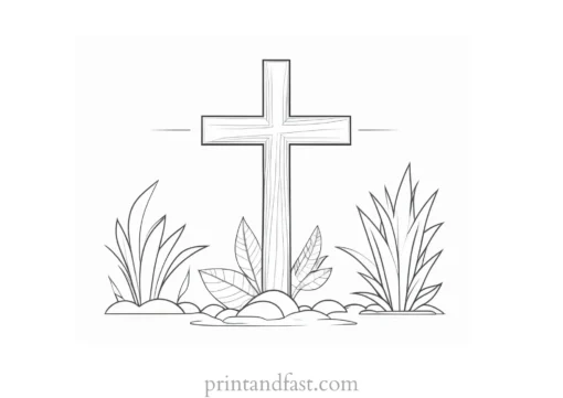 cross coloring page for preschoolers