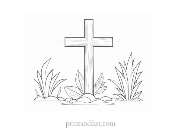 cross coloring page for preschoolers