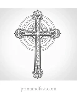 cross coloring page intricate