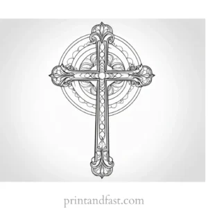 cross coloring page intricate