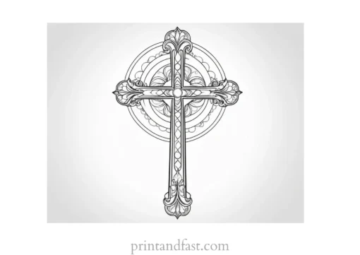 cross coloring page intricate