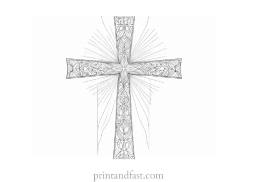 cross coloring page patterned