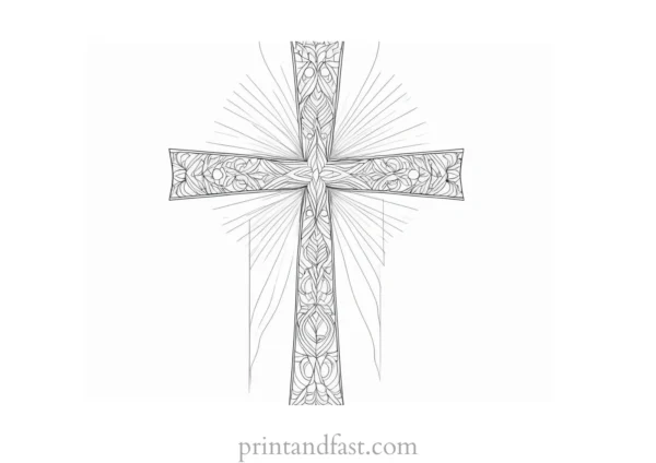 cross coloring page patterned