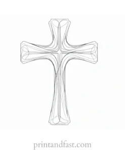 cross coloring page religious