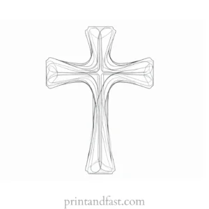 cross coloring page religious