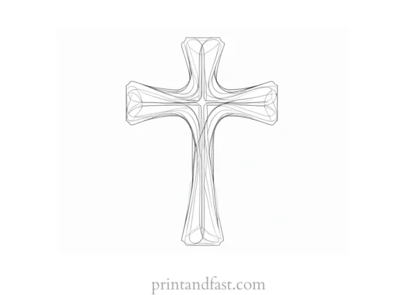 cross coloring page religious