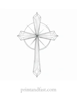 cross coloring page simple