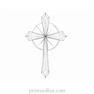 cross coloring page simple