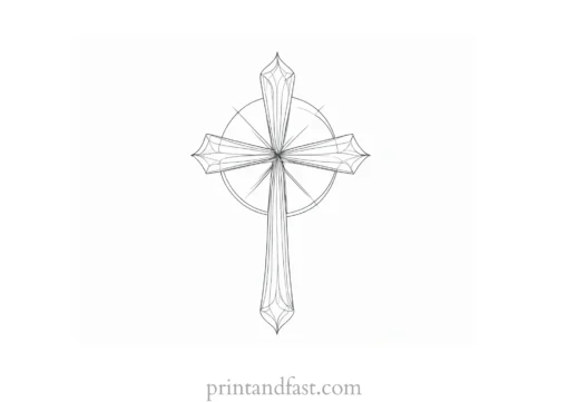 cross coloring page simple