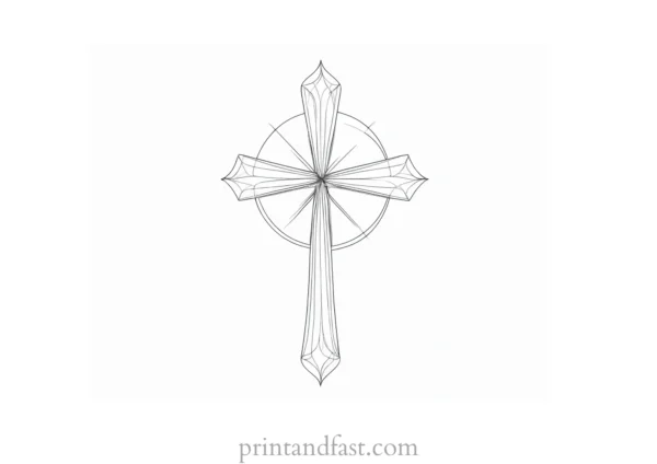 cross coloring page simple