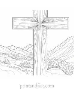 cross coloring page with Bible verse