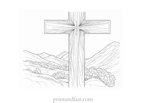 cross coloring page with Bible verse