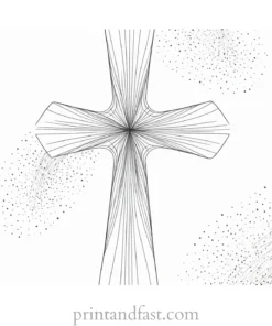 cross coloring page with background