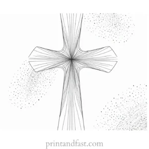 cross coloring page with background