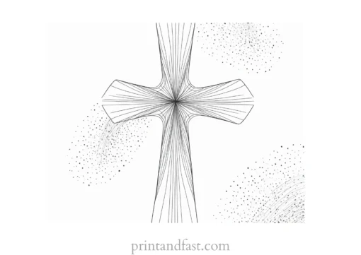 cross coloring page with background