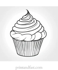 cupcake coloring page cute