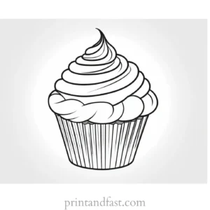 cupcake coloring page cute