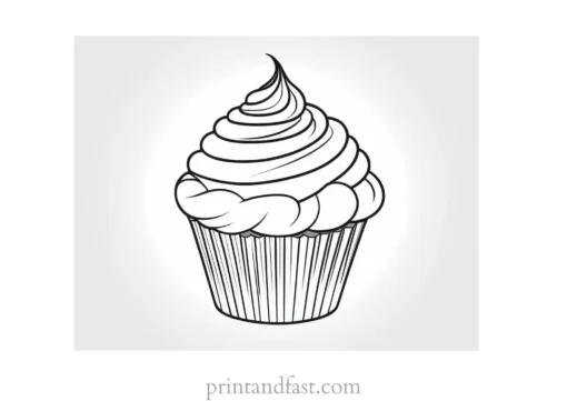 cupcake coloring page cute